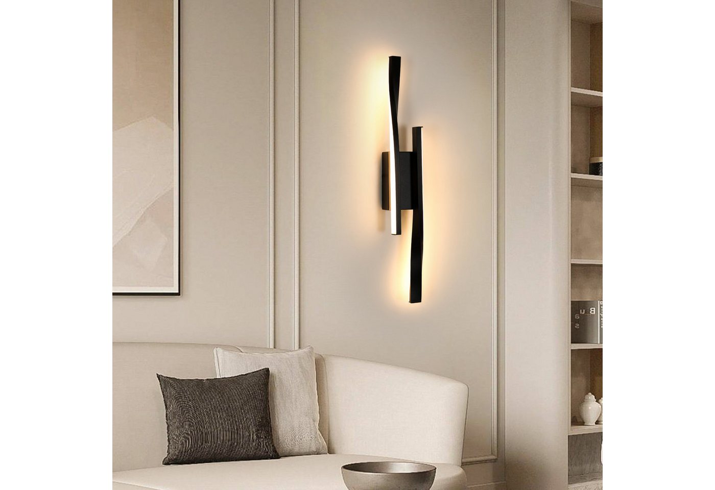 Riserva Kronleuchter LED Wandleuchte Innen 16W Schwarz Warmweiß 42 cm, LED wechselbar Bild 5