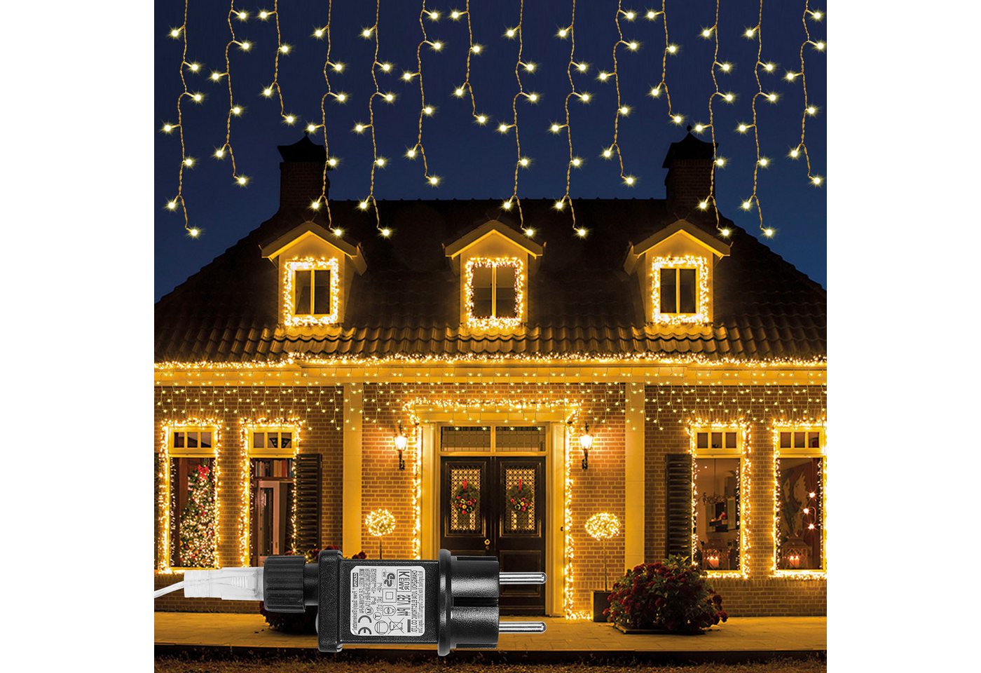 Lapamax LED-Lichterkette LED-Lichterkette Vorhanglichte,LED Lichtervorhang,mit Fernbedienung, Timer,5M/10M/15M,8 Modi,für Weihnachten Party Bild 4