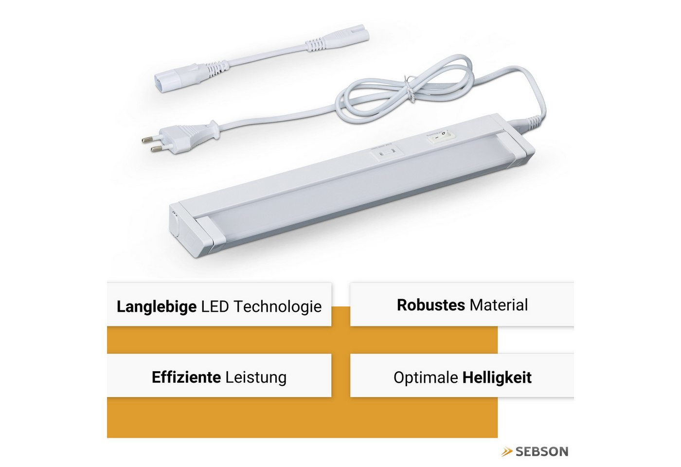 SEBSON Aufbauleuchte LED Unterbauleuchte 30cm - dimmbar, 3 Lichtfarben, schwenkbar, Stecker, Programmierbar: Warmweiß, Neutralweiß, Kaltweiß, Programmierbar: warmweiß 2700K/ neutralweiß 4000K/ kaltweiß 6500K Bild 4