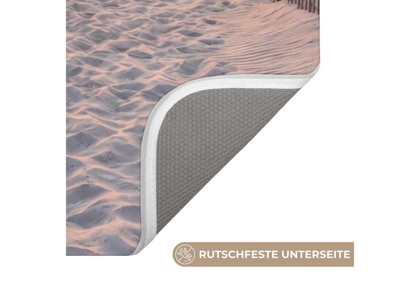 OnlyWow WC-Vorleger Sonnenuntergang - Strand - Sand, Höhe 10 mm, Polyester, Rechteckig, WC Teppich, Toilettenvorleger, Toilettenteppich, Badematte 40x60 cm Bild 2
