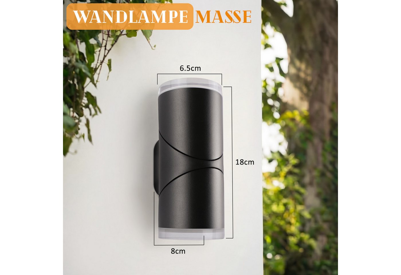 Nettlife LED Außen-Wandleuchte 10W 3000K warmweiß schwarz für Hauswand Terrasse Außen, für Hauswand, Terrasse, Treppenhaus, Flur Bild 3