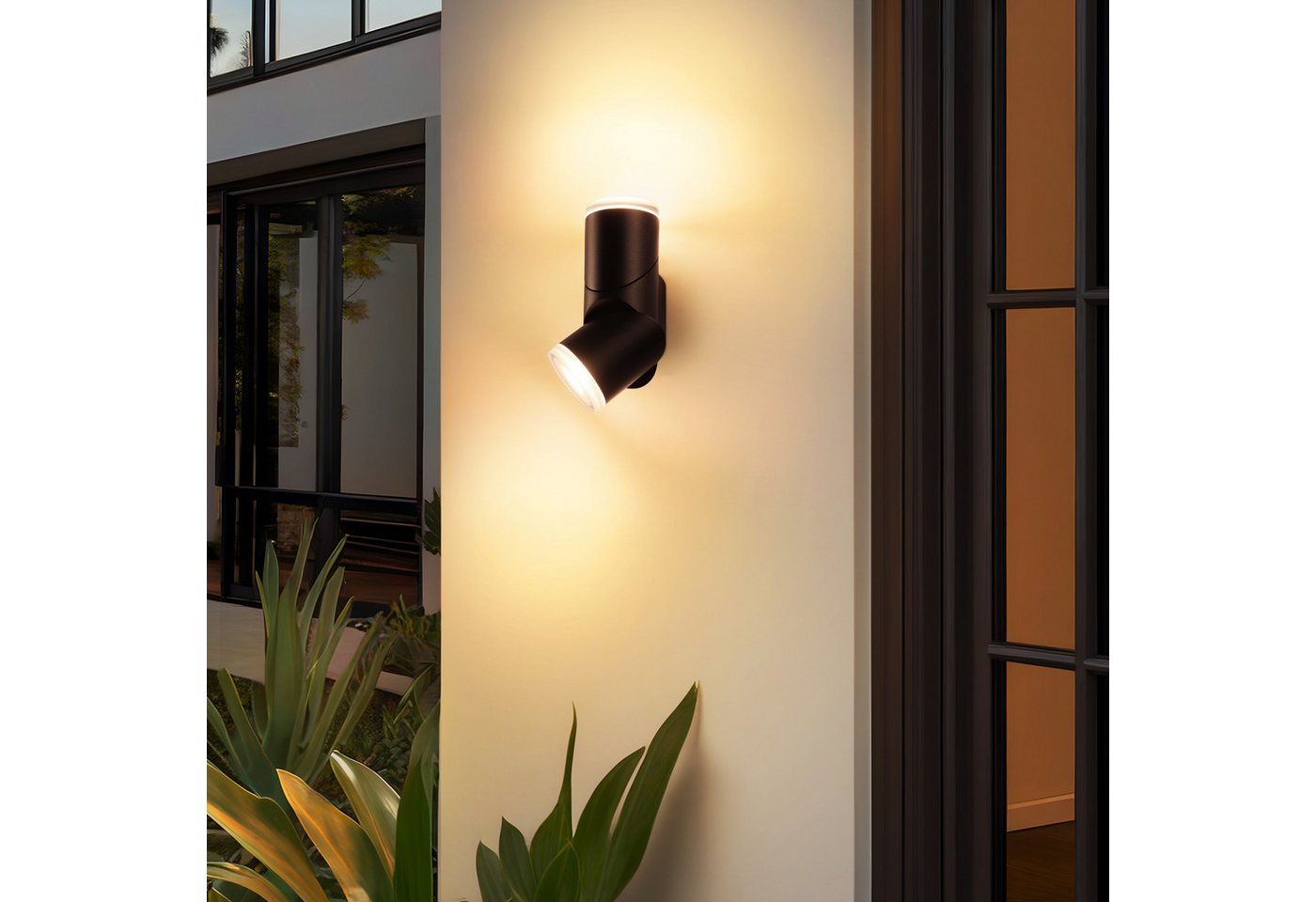 Nettlife LED Außen-Wandleuchte 10W 3000K warmweiß schwarz für Hauswand Terrasse Außen, für Hauswand, Terrasse, Treppenhaus, Flur Bild 4