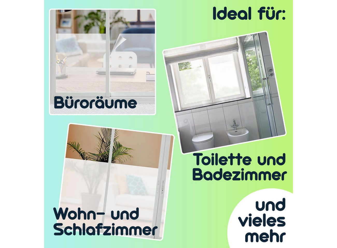 Casativo Fensterfolie Milchglasfolie statisch haftend (45x200cm) – Sichtschutz-Folie, blickdicht & lichtdurchlässig – Selbstklebende Fensterfolie Bild 3