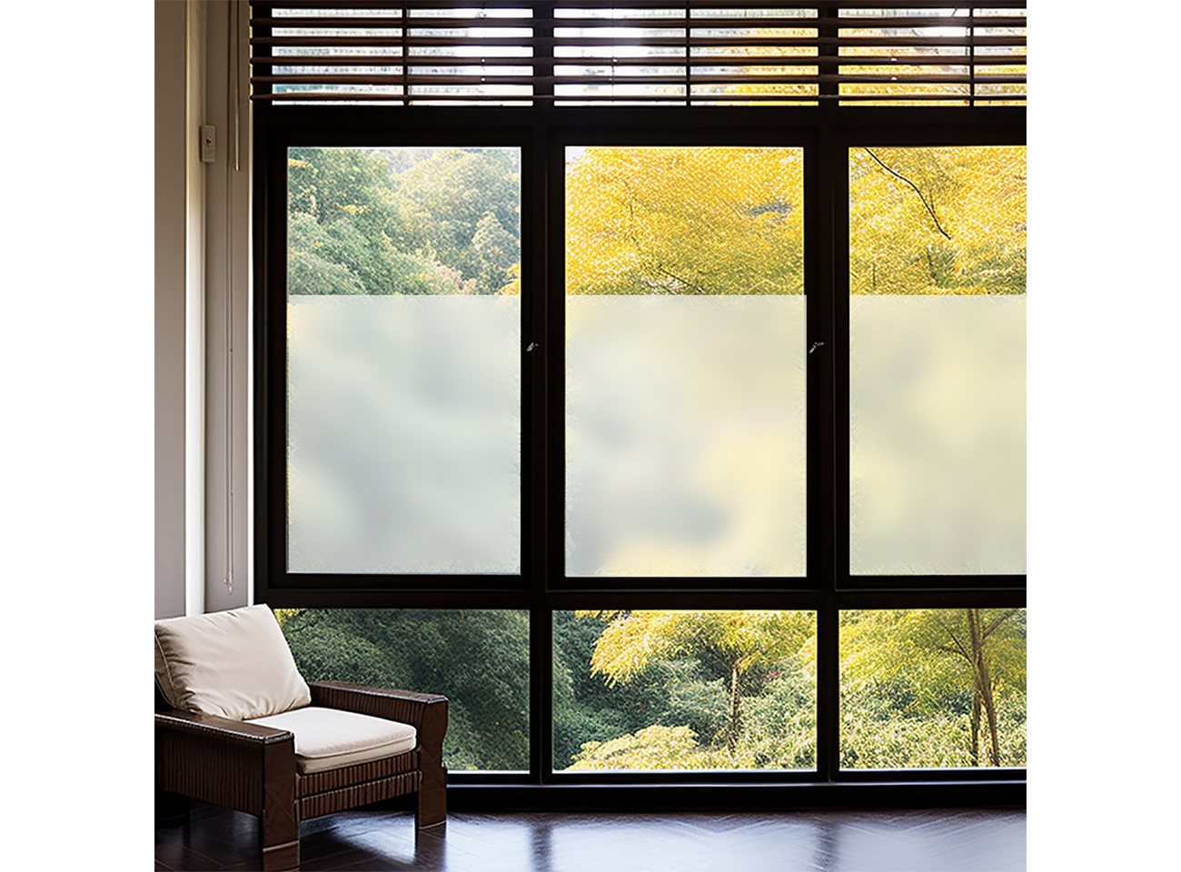 Casativo Fensterfolie Milchglasfolie statisch haftend (45x200cm) – Sichtschutz-Folie, blickdicht & lichtdurchlässig – Selbstklebende Fensterfolie Bild 5