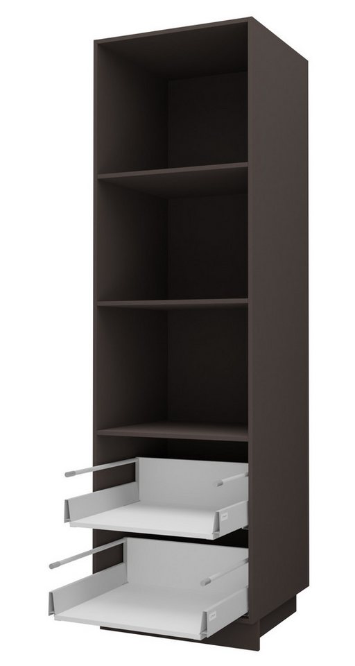 Feldmann-Wohnen Unterschrank Kvantum (Türscharniere mit Soft-Close-Funktion, 1-St., Fronten mit dekorativen Fräsungen und leicht abgerundeten Ecken) 60x59x207cm lava - dust grey (Q-D14/RU/2R-284) Bild 2