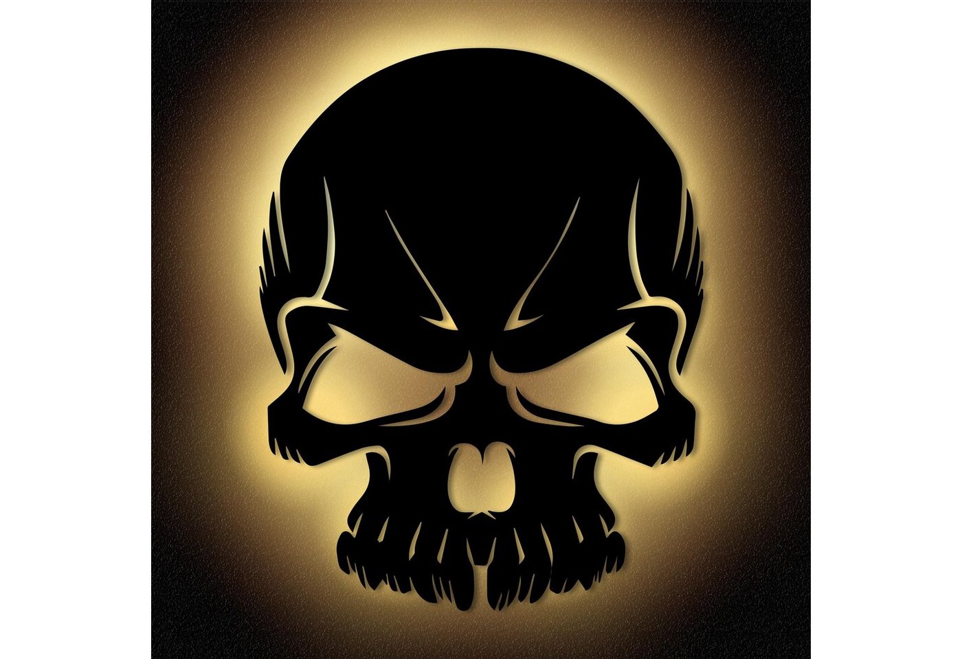 Namofactur LED Wandleuchte LED Totenkopf Wanddeko Wand Dekoration aus MDF Holz I Deko, Warmweiß, Warmweiß Bild 4