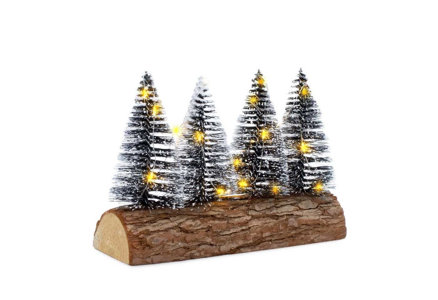 Spetebo LED Dekofigur Tannenbäume mit Baumstammfuß, mit 20 LED, LED fest integriert, warm weiß, zur weihnachtlichen Dekoration