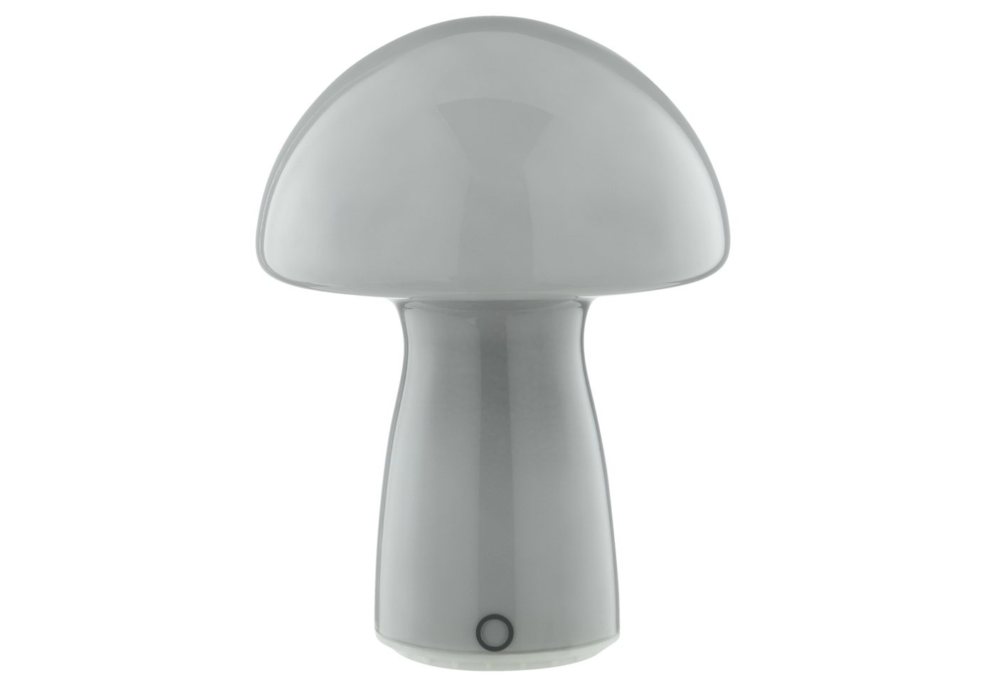 Lightbox Tischleuchte, LED fest integriert, Warmweiß, LED Akku Pilzleuchte aus Glas, 250 lm, 2700 K, H 22 cm, dimmbar, grau Bild 5