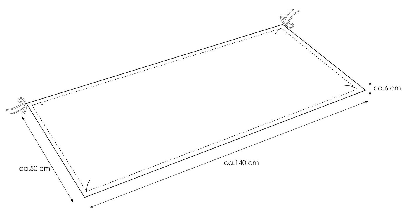 KETTtex Bankauflage Gartenbank Florence 140 cm 2179 anthrazit KETTtex, (1 St)