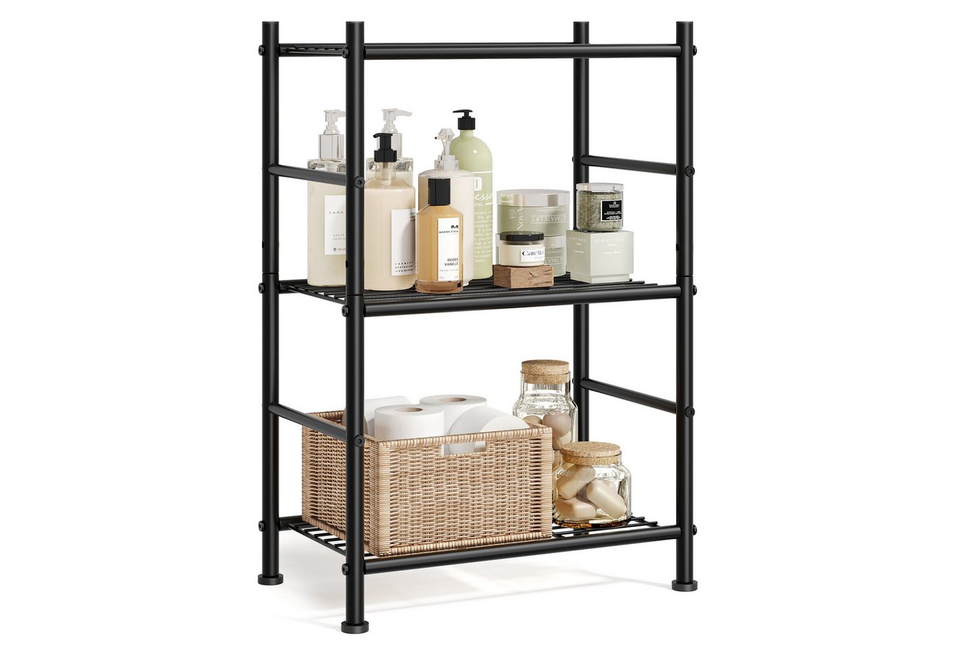 SONGMICS Standregal aus Stahl, Robustes Aufbewahrungsregal für Küche, Stabiles Metallregal mit 3 Ebenen, 40 x 30 x 77,5 cm Bild 2