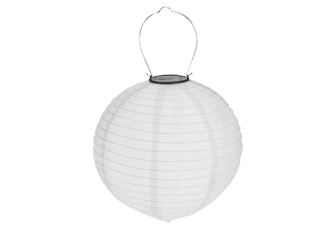 HAC24 LED Lampion 2x Deko Lampenschirm Lampe Party Garten Kugel Laterne, LED fest integriert, Weiss, Solar, Ø 20 cm, mit Haken zum Aufhängen Bild 2