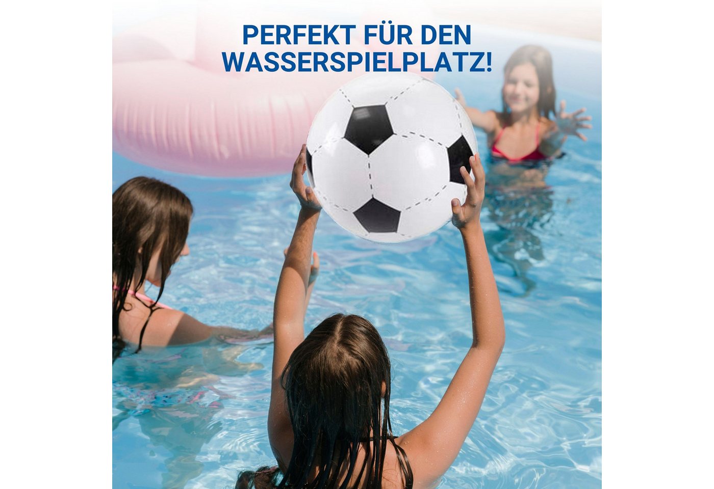 elasto Spielball Wasserball "Fußball" weiß/schwarz Bild 4