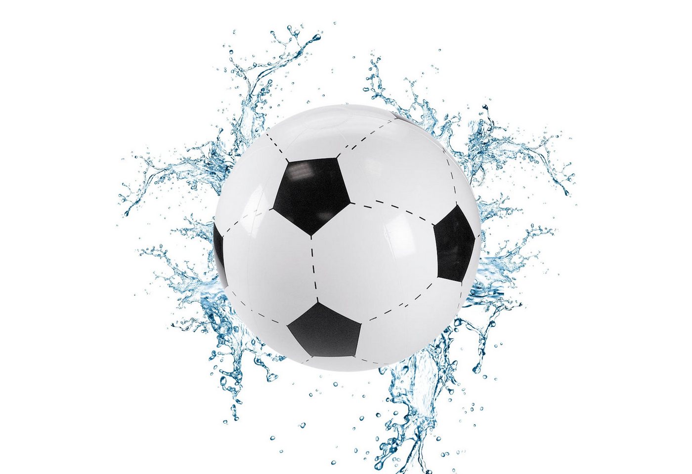 elasto Spielball Wasserball "Fußball" weiß/schwarz Bild 5