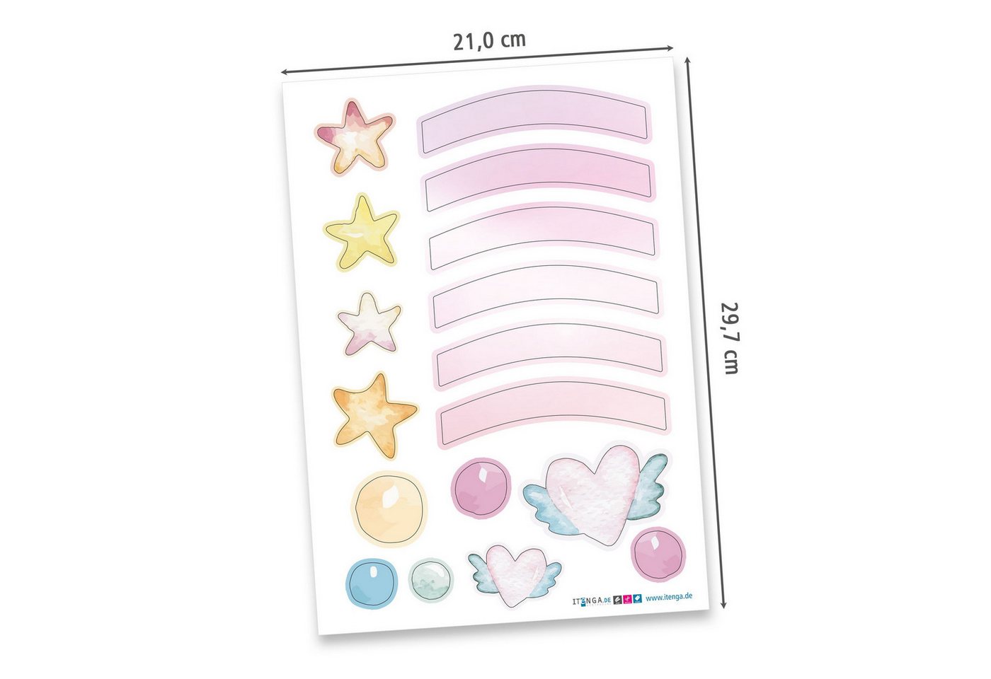 itenga Schultüte itenga DEKO-SET für SCHULTÜTE Einhorn Wasserfarben Bild 3