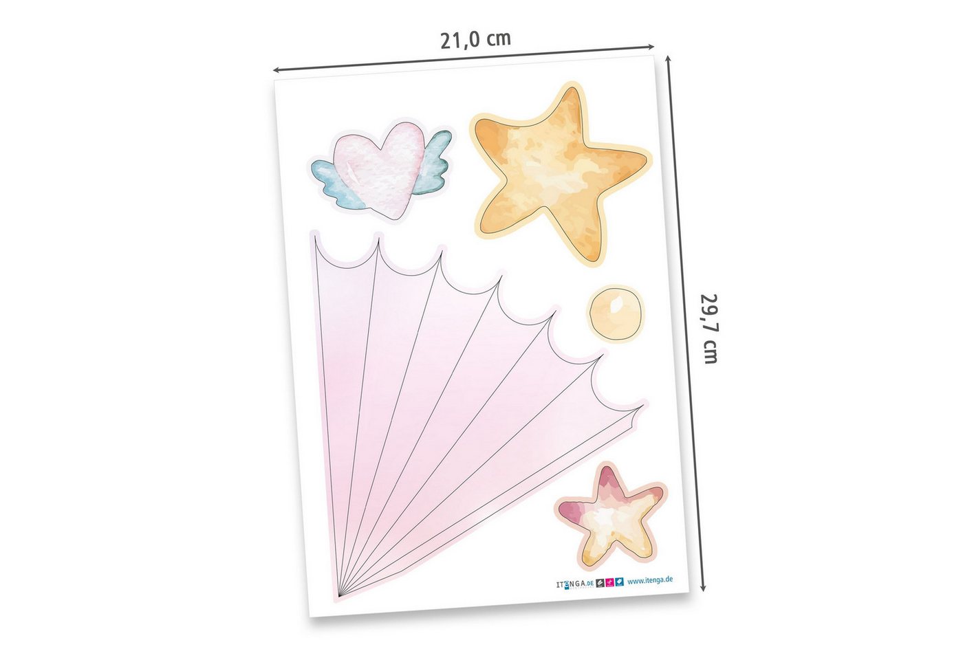 itenga Schultüte itenga DEKO-SET für SCHULTÜTE Einhorn Wasserfarben Bild 4