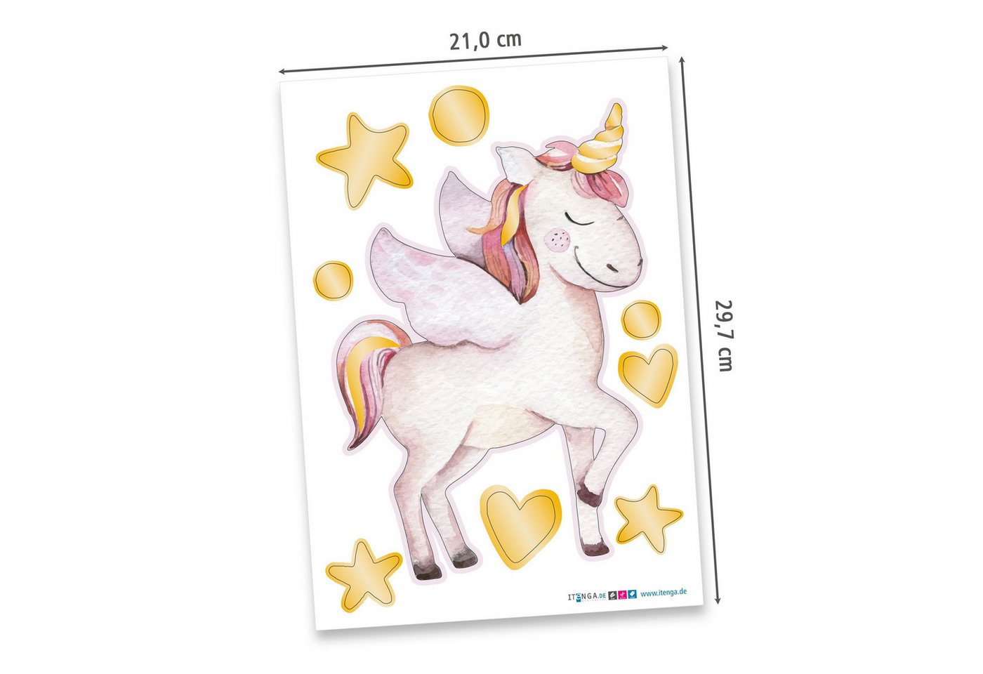 itenga Schultüte itenga DEKO-SET für SCHULTÜTE Einhorn Wasserfarben Bild 5