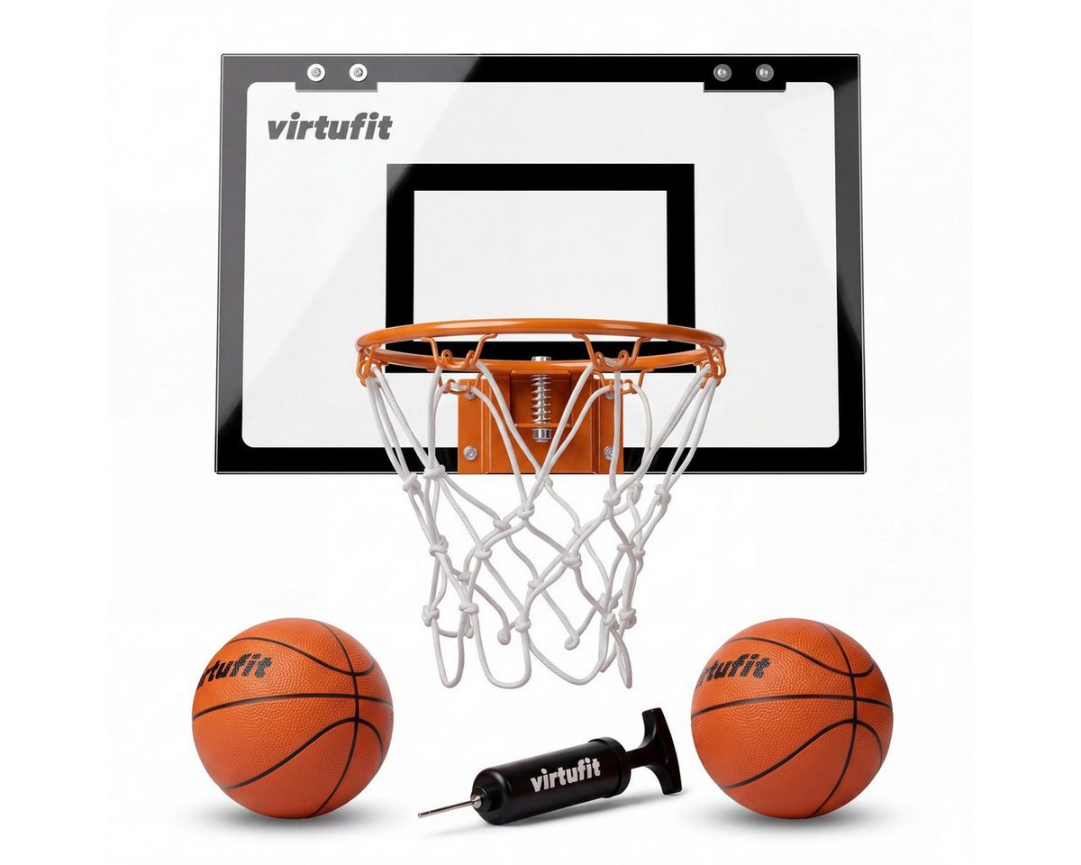 VirtuFit Basketball VirtuFit Pro Mini Basketballboard mit 2 Bällen & Pumpe Schwarz Bild 2
