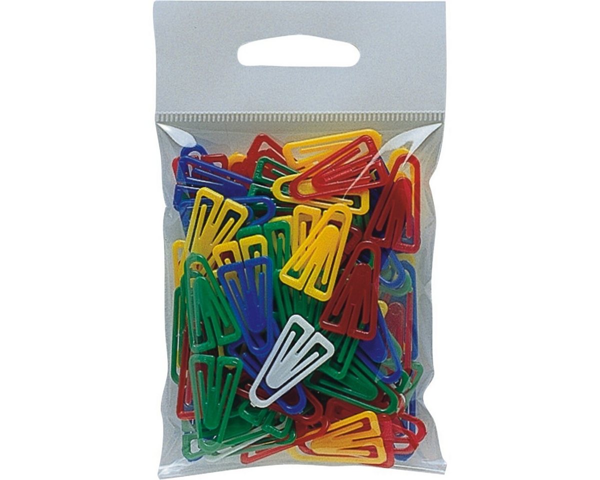 Büroklammer Plastikclips 25mm 100 Stück sortiert