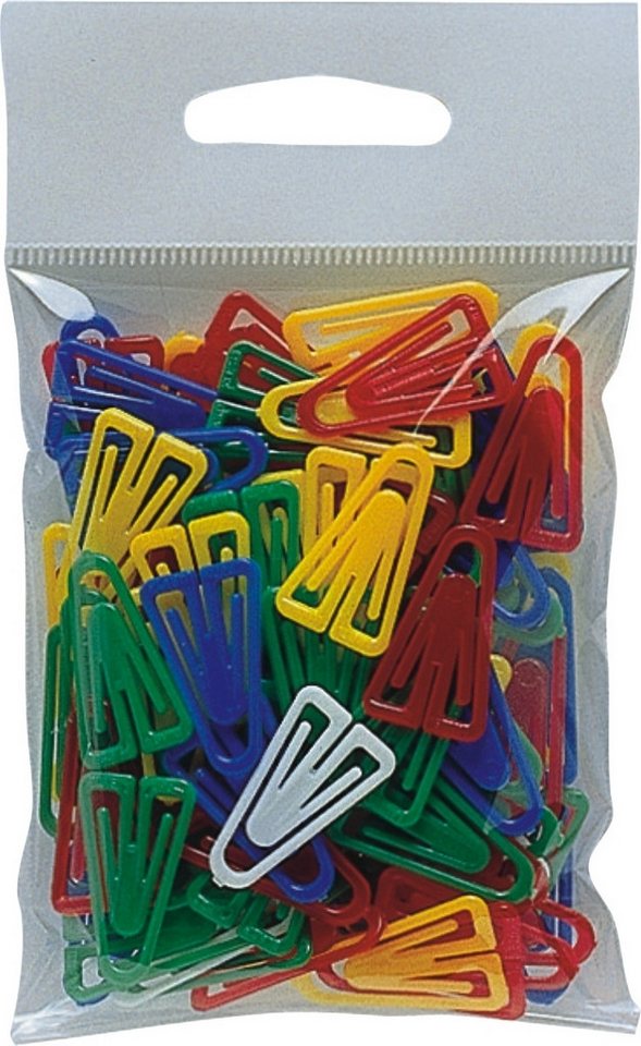 Büroklammer Plastikclips 25mm 100 Stück sortiert Bild 2