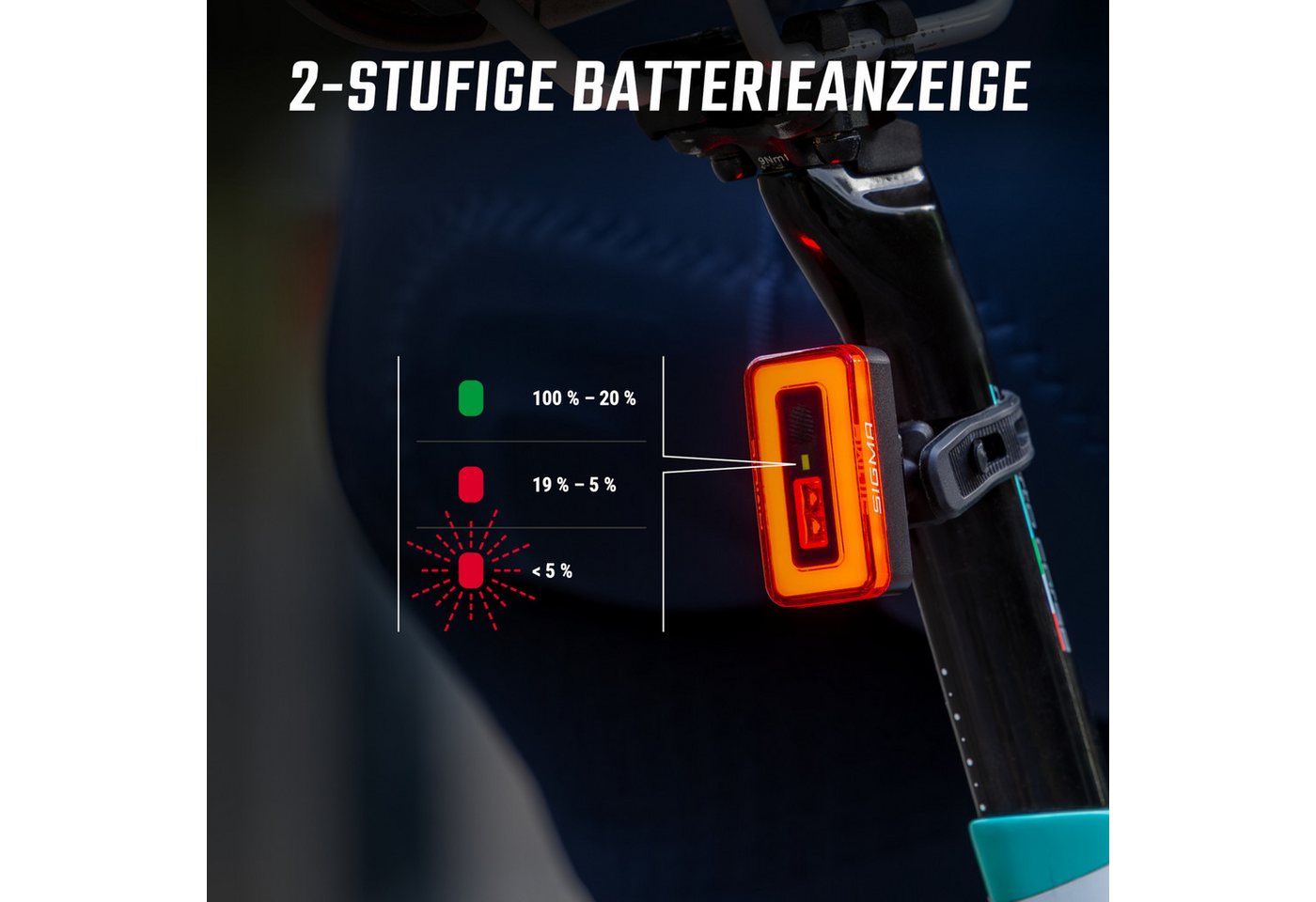 SIGMA Fahrrad-Rücklicht 15070 Hiro 70 LED Rückleuchte mit Bremslicht Bild 4