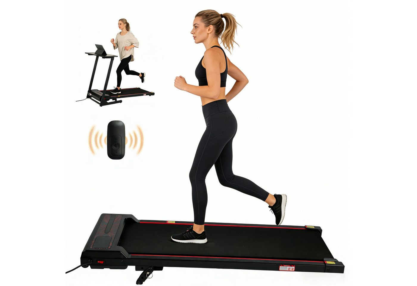 Vankel Laufband Walking Pad, mit Steigung 6%, 5-lagiger Laufmatte (Fernbedienung), mit LED-Display, bis 120 kg Bild 2