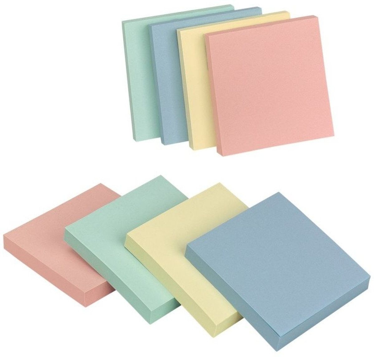 Connect Haftnotizblock Haftnotizen 76x76mm Pastellfarben sortiert VE=12x100 Blatt Bild 2