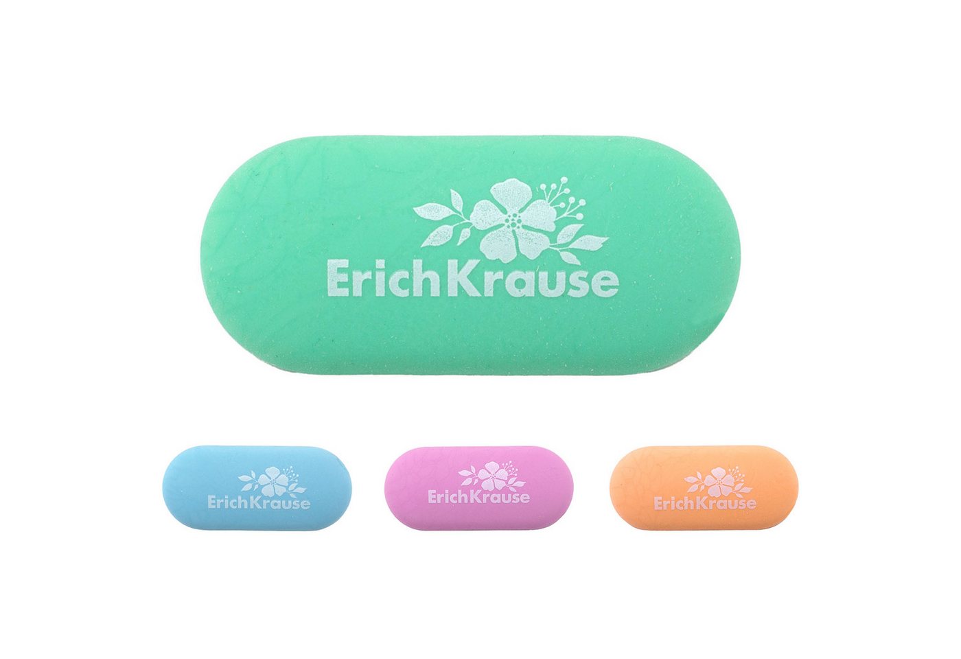Erich Krause Radiergummi, Radiergummi 5,5cm Blumenmotiv weich & staubfrei 1 Stück sort. Pastell Bild 5