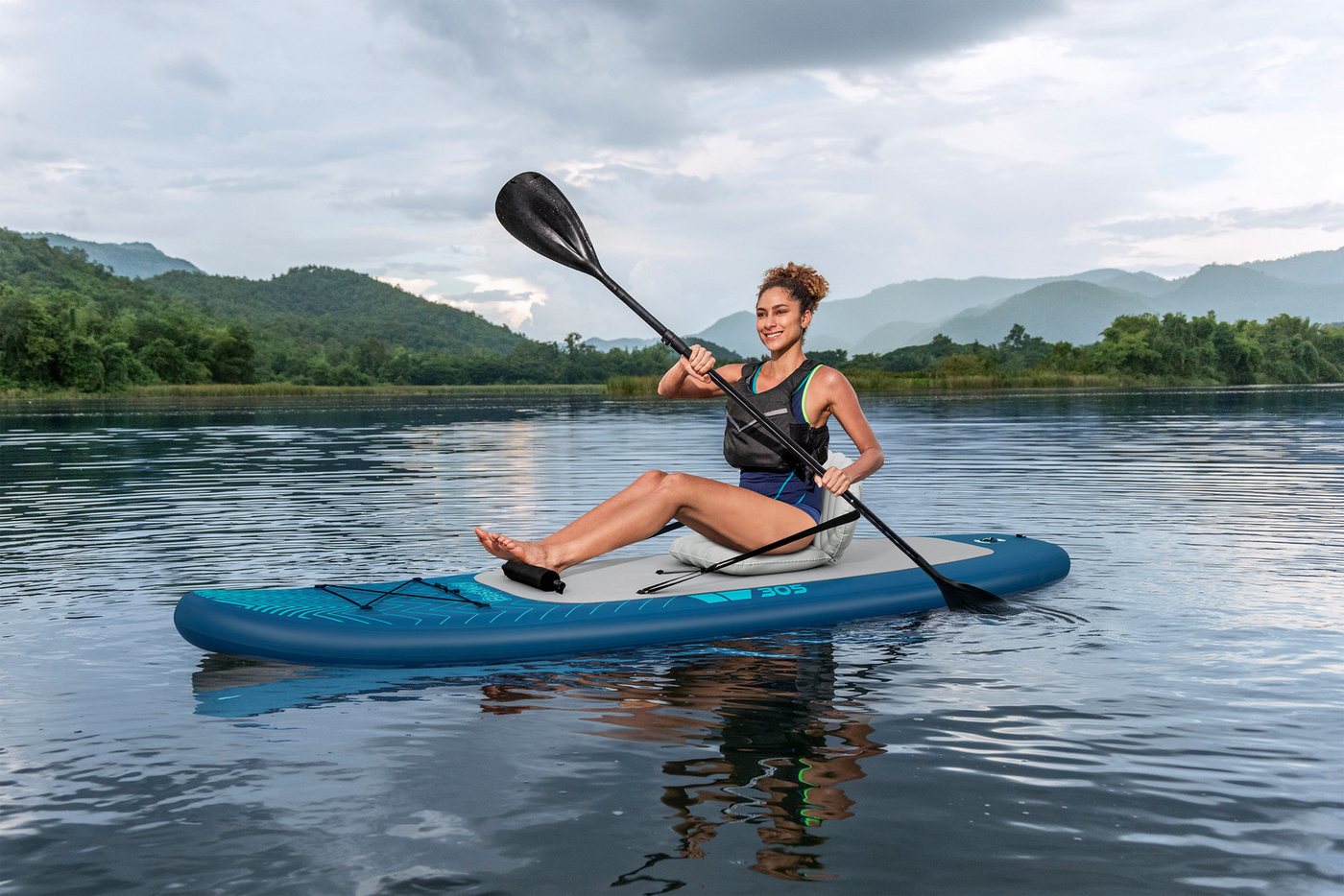 Bestway SUP-Board Wild Isle™, Freizeit, (Set, Inkl. Sitz, Pumpe, Paddel, Transportrucksack), 305 x 84 x 15 cm Bild 4