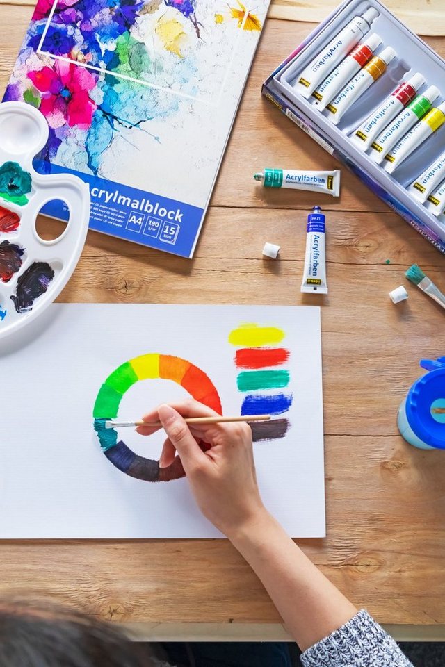 Idena Malpinsel Idena 60107 - Haarpinsel, 3er-Set, in den Größen 4, 6, 8, Malpinsel, (Set, 3 Haarrundpinsel in verschiedenen Größen) Bild 3