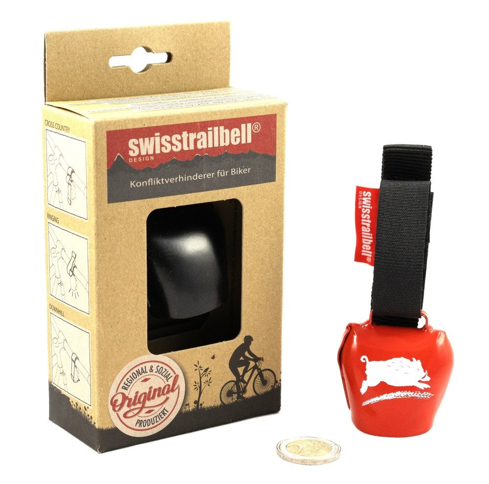 swisstrailbell Fahrradklingel DEEP BLACK mit Edelweiß, Trailbell, Bearbell Bild 2