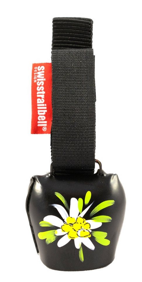 swisstrailbell Fahrradklingel DEEP BLACK mit Edelweiß, Trailbell, Bearbell Bild 3