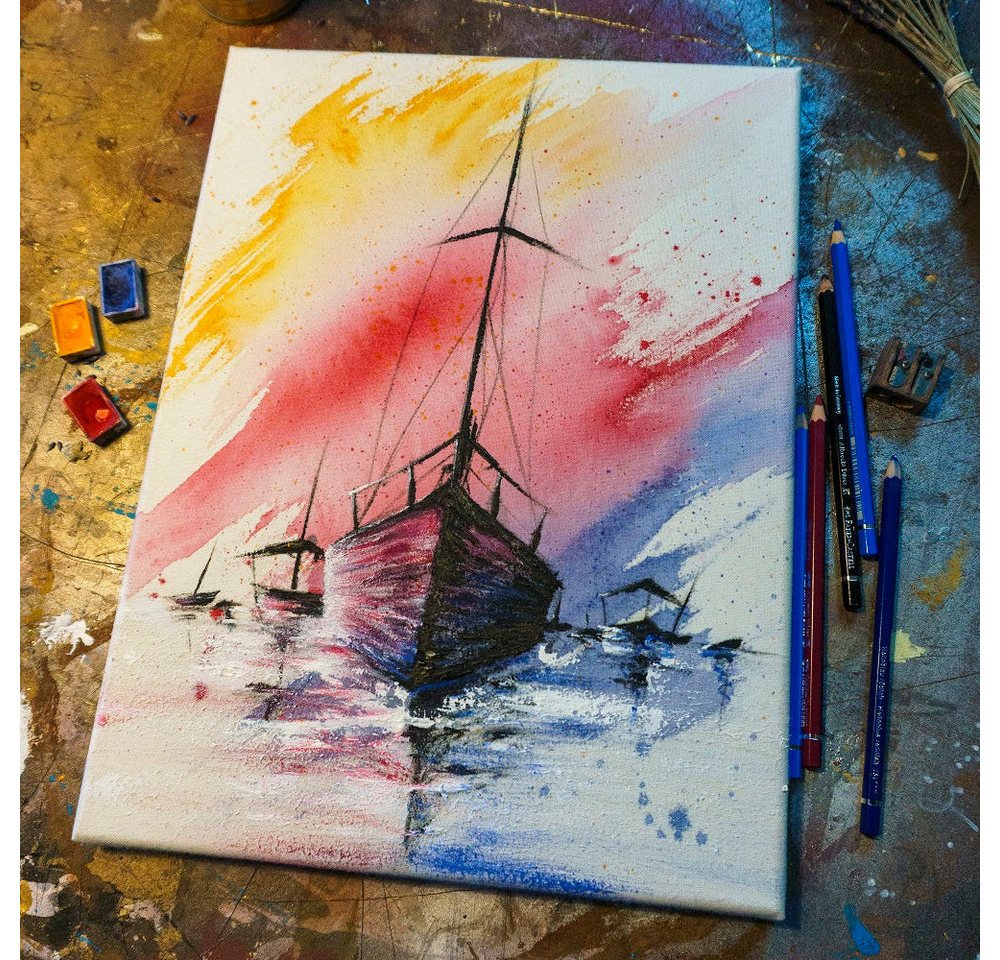 Crazy Canvas Leinwand RAW Fine 30x30 cm, 2er Pack, feine Struktur, versandfrei, ungrundiert, 270 g/m², feine Struktur, helle Optik, Made in Berlin