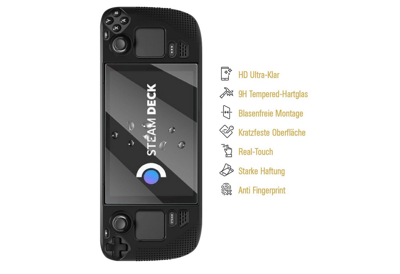 Protectorking Schutzfolie 1x 9H Panzerglas für Valve Steam Deck Displayschutz Panzerfolie Schutz, (1-Stück), klar Bild 3