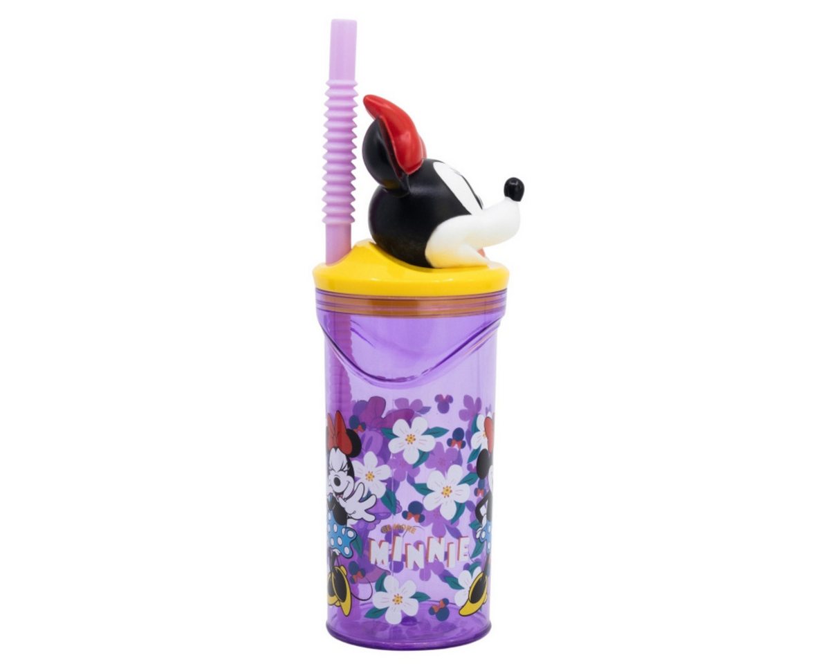Disney Minnie Mouse Trinkflasche Becher 3D Kindertrinkbecher 360 ml mit Strohhalm & Figurdeckel Bild 2