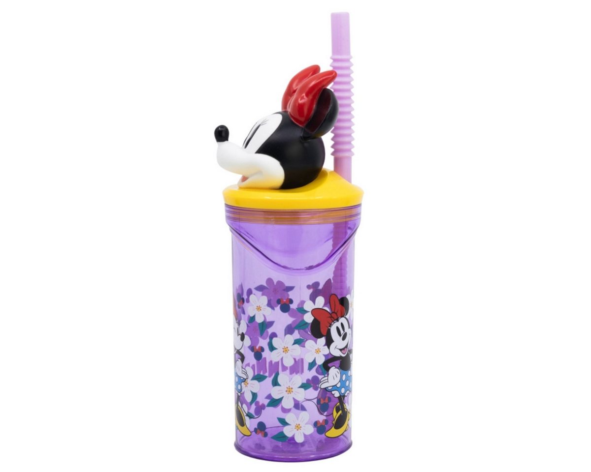 Disney Minnie Mouse Trinkflasche Becher 3D Kindertrinkbecher 360 ml mit Strohhalm & Figurdeckel Bild 3