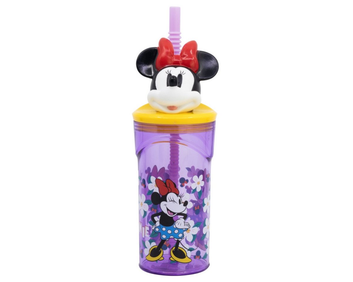 Disney Minnie Mouse Trinkflasche Becher 3D Kindertrinkbecher 360 ml mit Strohhalm & Figurdeckel Bild 4