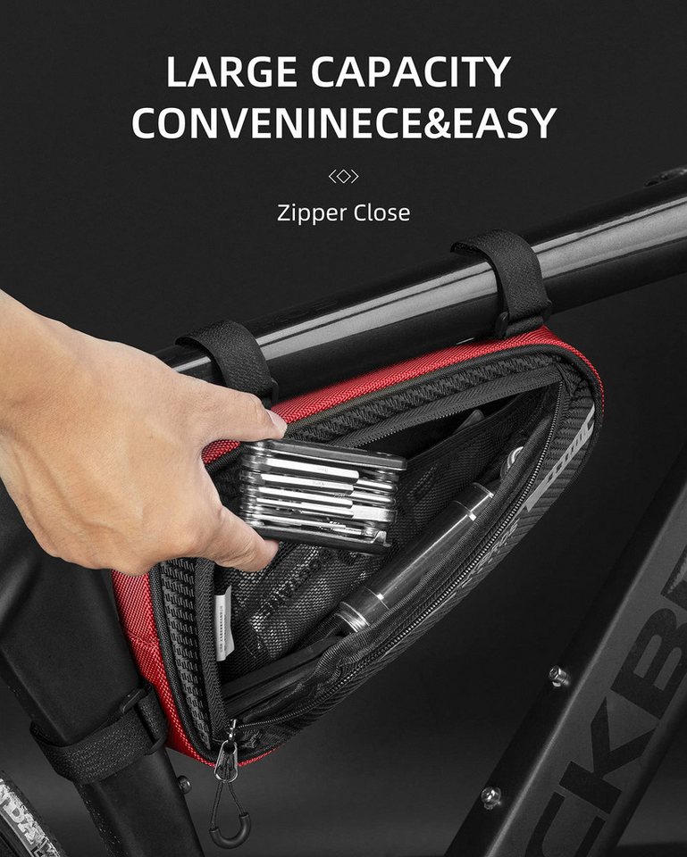 ROCKBROS Rahmentasche Dreieckstasche 1,2L Fahrradtasche für MTB (Rennräder Wasserabweisende Werkzeugtasche) Bild 5