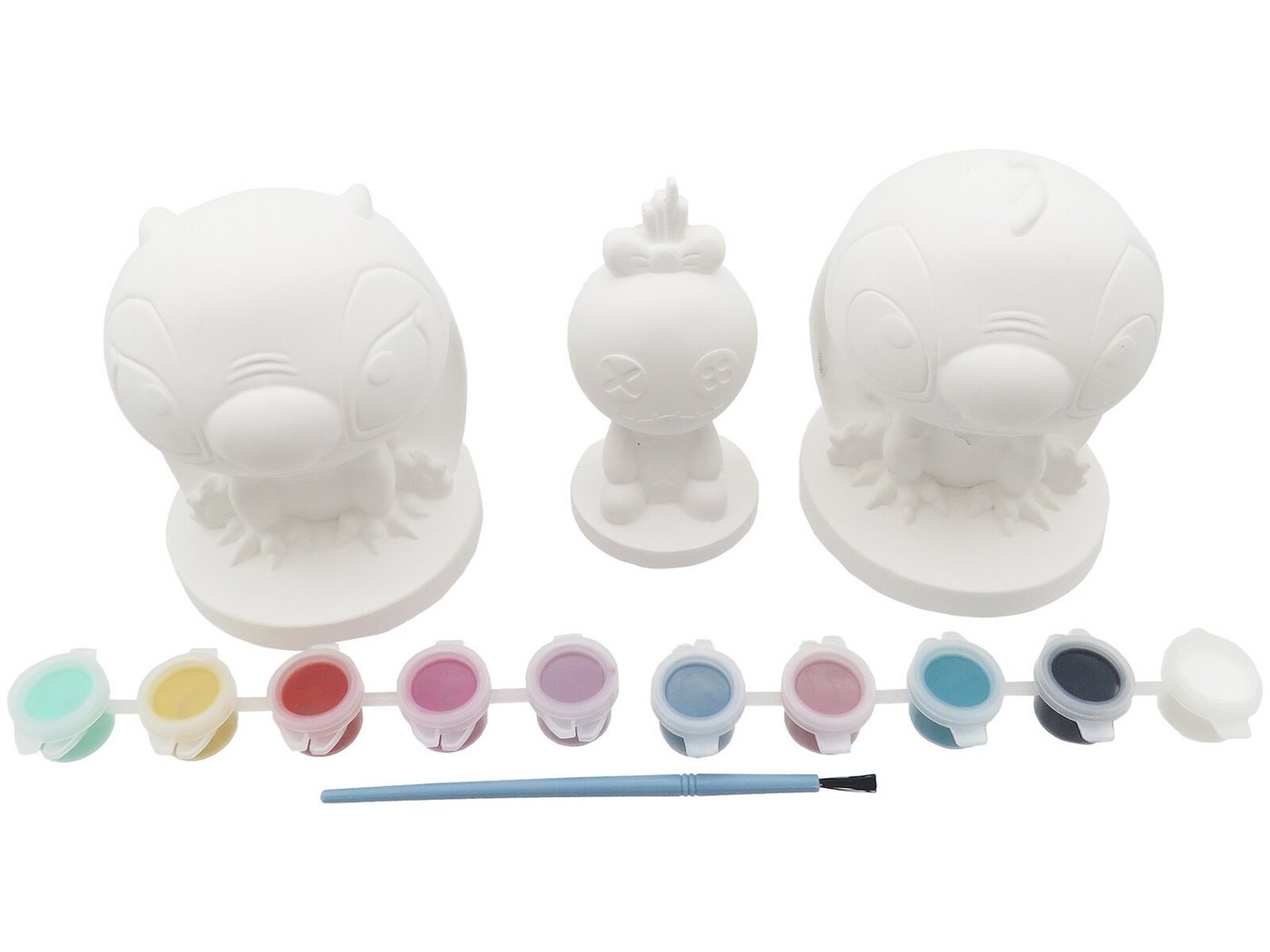 Lilo & Stitch Kreativset Bastelset Kinder mit 3 Gipsfiguren zum selber Ausmalen, (14-tlg)