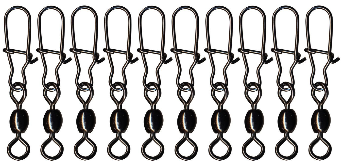 Fishing Tackle Max Schnurverbinder FTM Seika Pro Spin Wirbel mit Duo Lock Karabiner - 10 Angelwirbel, (1-St) Bild 2