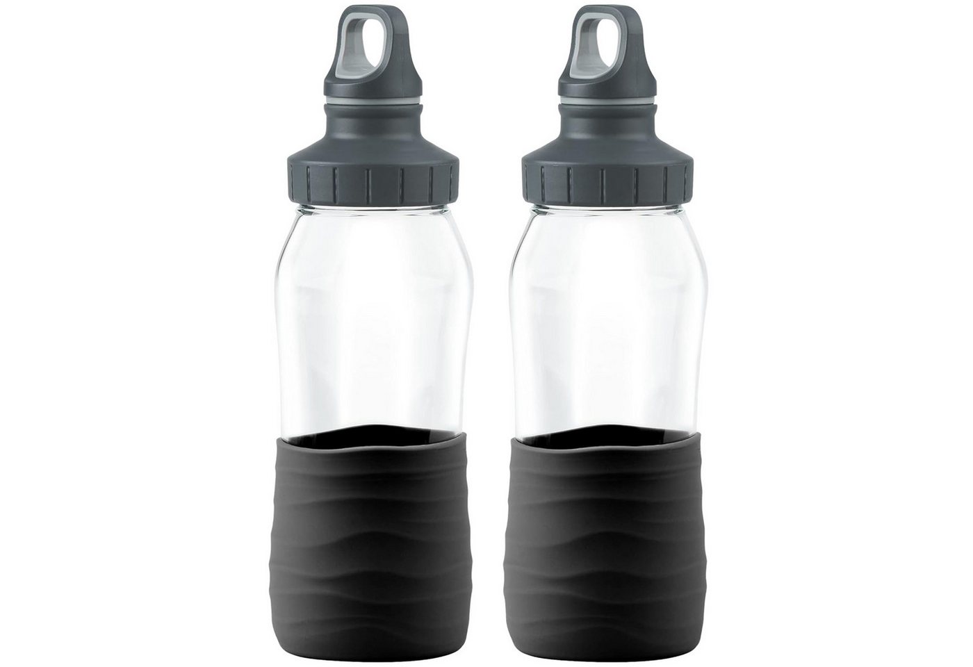 Emsa Trinkflasche 2 x Emsa Drink2Go Glas Trinkflasche 0.5 Liter Schraubverschluss Auslau Bild 2