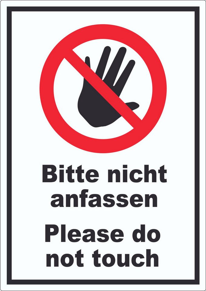 HB-Druck Aufkleber Bitte nicht anfassen Aufkleber Do not touch, wetterfest, UV-beständig, kratzfest Bild 5