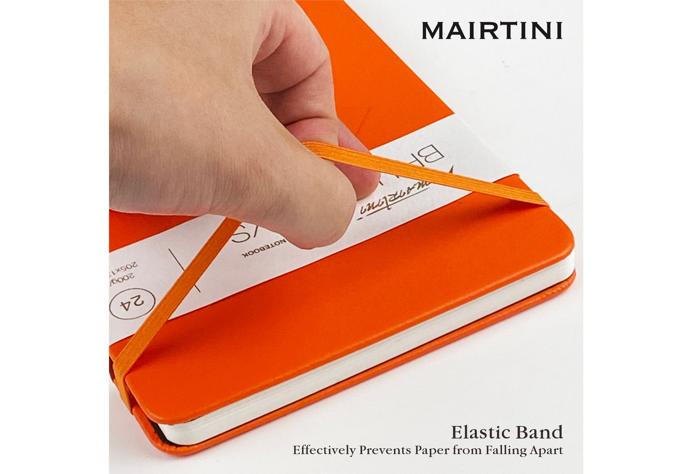 Mairtini Aquarellblock aus 100% Baumwolle - Format A5 oder A6 - in Orange/ Pink/ Grün/ Braun, 24 Blatt, 200g/m², kaltgepresst, ideal für Malen unterwegs Bild 3