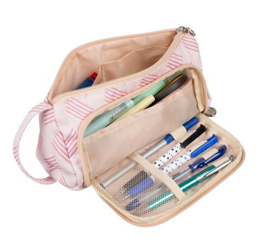 MAALEO Federmäppchen Federtasche Schreibwaren, (Spar-Set, 1-tlg., zwei Reißverschluss), Tasche mit 2 Fächern für Stifte Bild 2