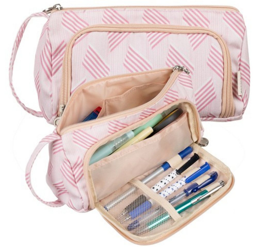 MAALEO Federmäppchen Federtasche Schreibwaren, (Spar-Set, 1-tlg., zwei Reißverschluss), Tasche mit 2 F ächern für Stifte Bild 3