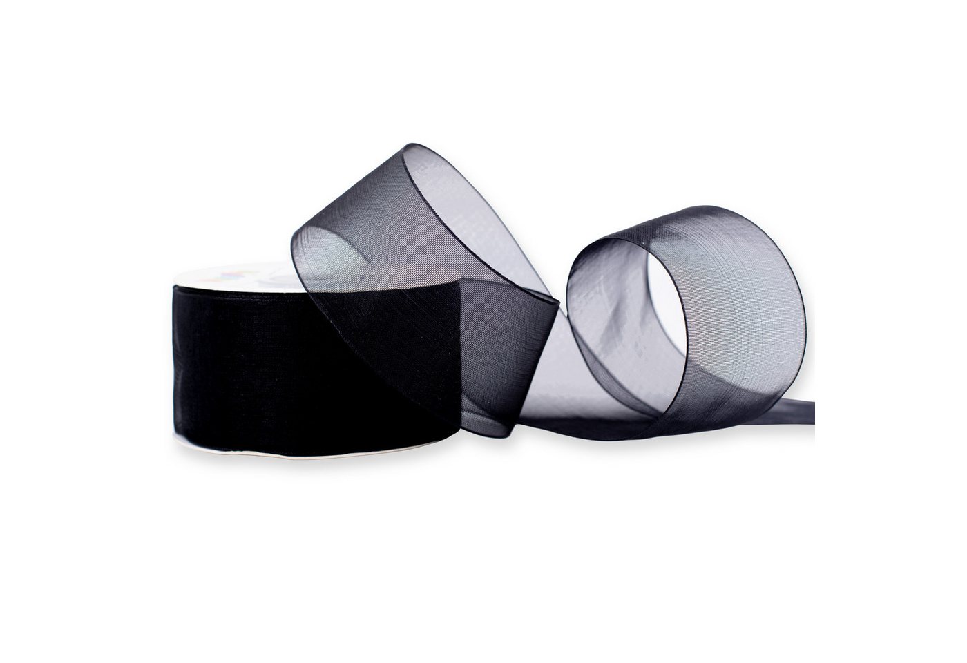 Creativery Organzaband, Organzaband 38mm x 25m Rolle Schwarz
