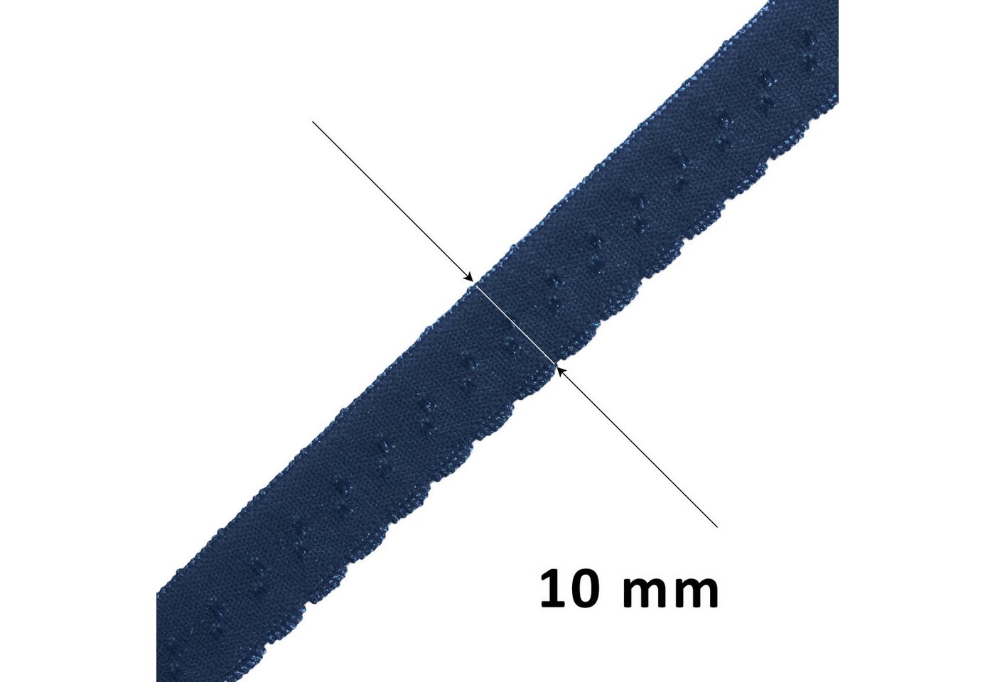 maDDma Spitzenband Wäschegummi Faltgummi Ziergummi 10mm Faltgummi ab 1m Einfassband, braun