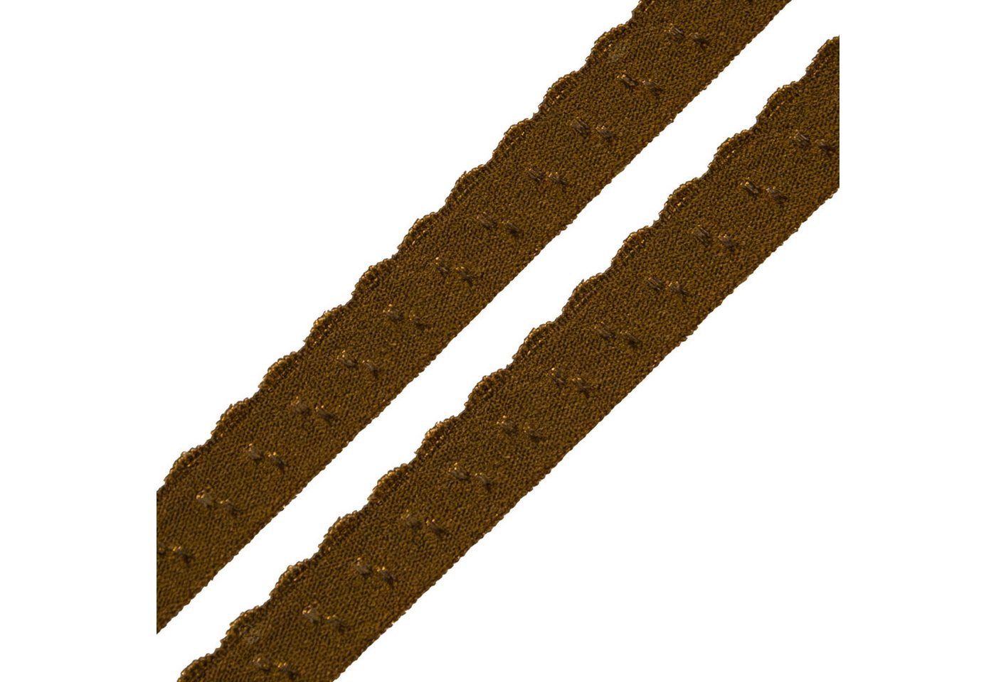 maDDma Spitzenband Wäschegummi Faltgummi Ziergummi 10mm Faltgummi ab 1m Einfassband, braun Bild 2