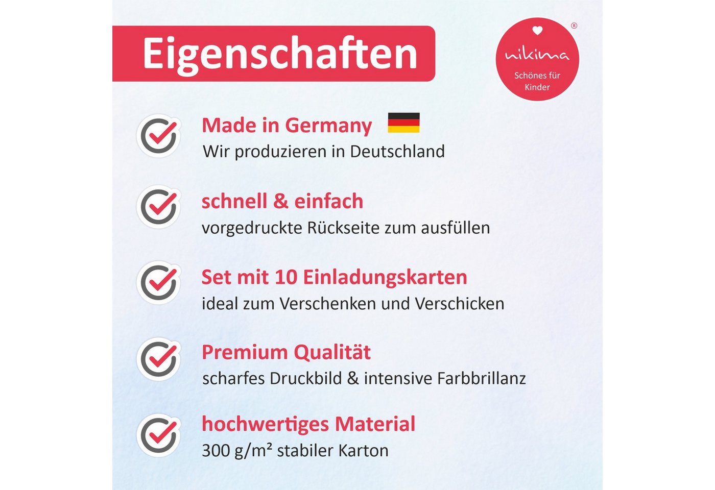 nikima Einladungskarten 10 Einladungskarten mit Glitzer Meerjungfrau für Kindergeburtstag Bild 4