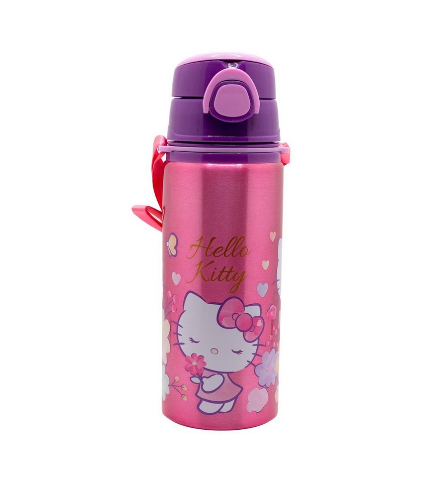 Hello Kitty Trinkflasche Kinder Wasserflasche 730 ml mit Druckknopfdeckel und Trageriemen Bild 4