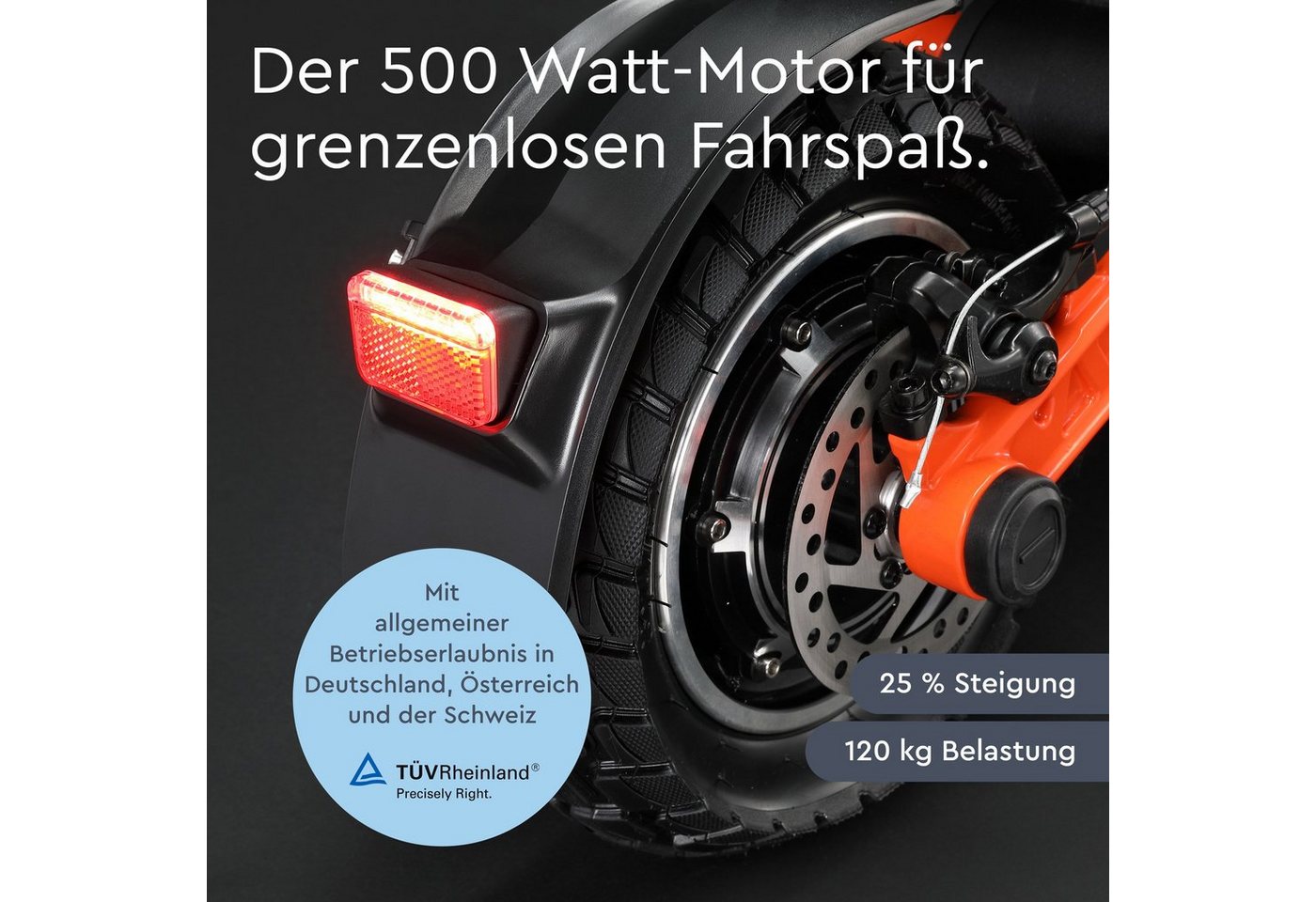 JOYOR E-Scooter Offroad Elektroroller S5 ABE mit Straßenzulassung 10 Zoll 624Wh Akku, 20 km/h, 500W, hohe Reichweite, vollgefedert Bild 5